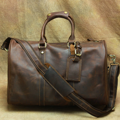 Men's Vintage Leather Hand Travel Luggage Bag