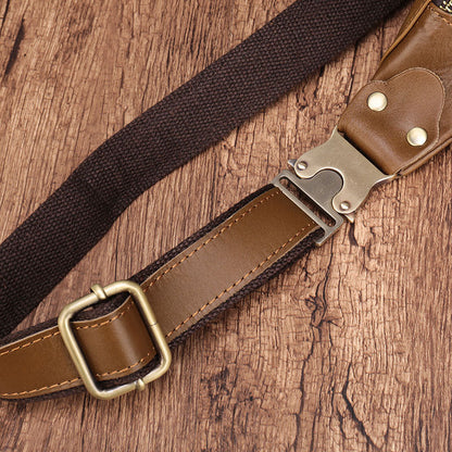 Leather men's cell phone belt bag