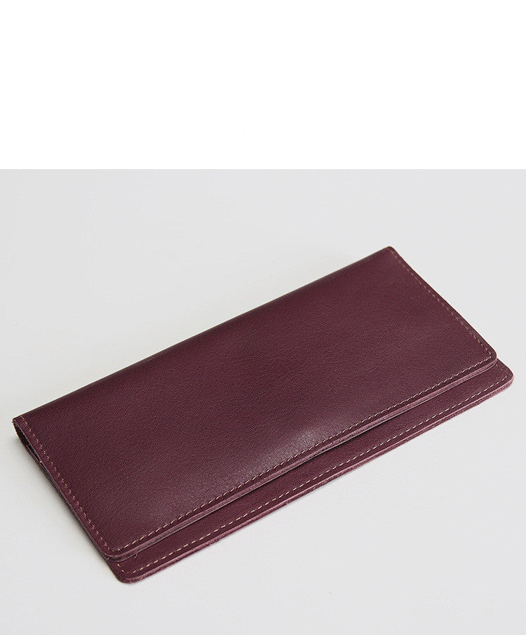 long ultra-thin first layer leather wallet