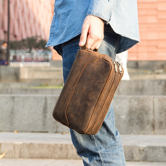 Men's Genuine Leather Vintage Leather Clutch