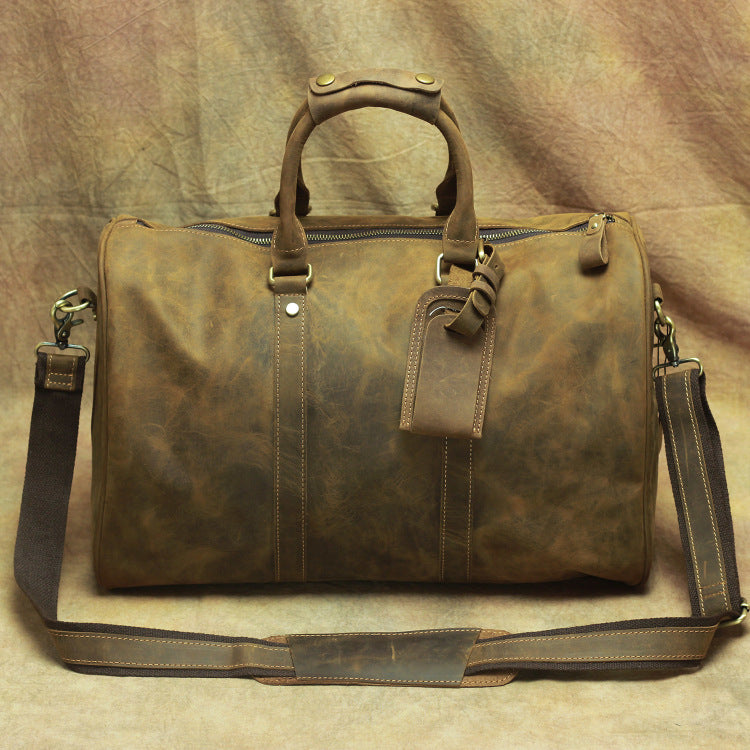 Men's Vintage Leather Hand Travel Luggage Bag