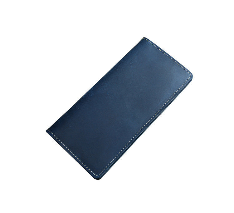 long ultra-thin first layer leather wallet