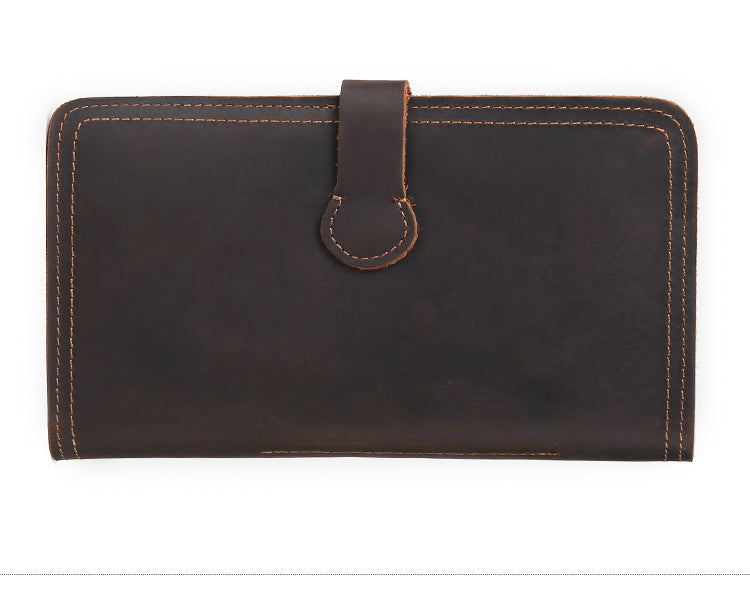 Cowhide Crazy Horse Leather Clutch