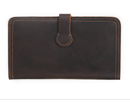 Cowhide Crazy Horse Leather Clutch