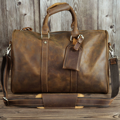 Men's Vintage Leather Hand Travel Luggage Bag