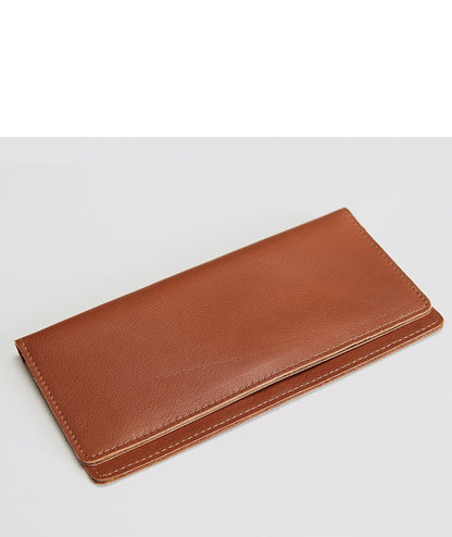 long ultra-thin first layer leather wallet