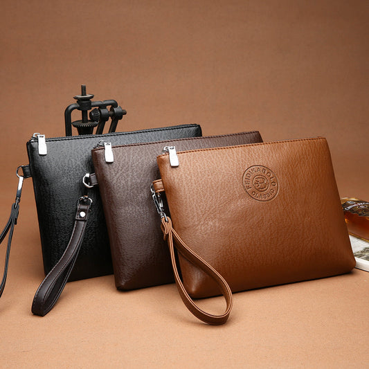 Casual Men's Clutch Bag Soft Leather