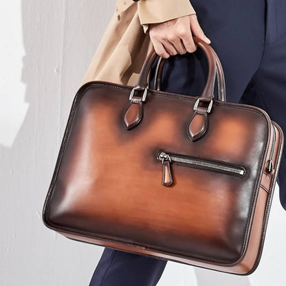 Hand-rubbed Vintage Leather Business Bag