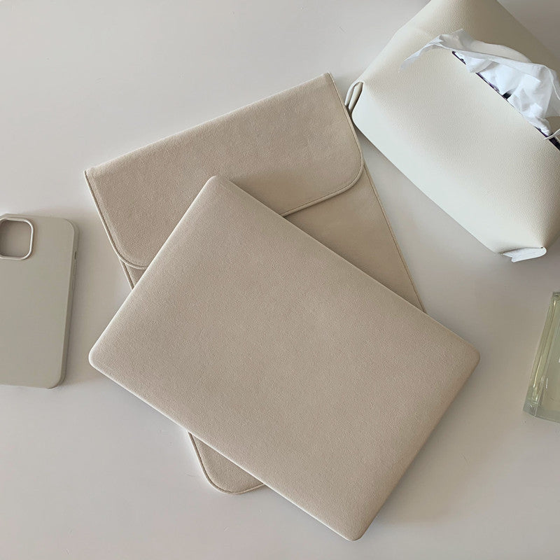 Cream White Suede Laptop Sleeve Case